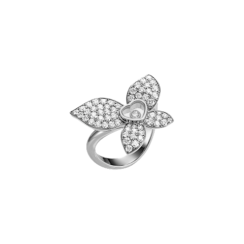 放大 {0}Chopard - 钻石 戒指 Happy Butterfly X Mariah Carey @828536-1010 3/4视图