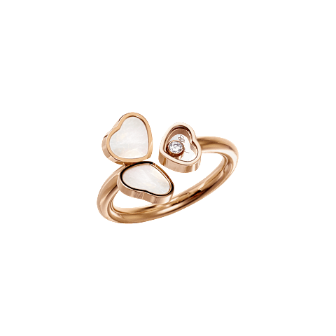 Enlarge {0}Chopard diamond Ring Happy Hearts Wings @82A083-5300 3/4 view