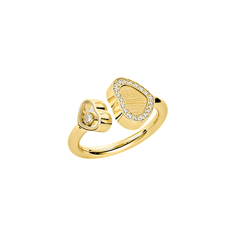 Enlarge {0}Chopard  Ring Happy Hearts Golden Hearts @82A107-0900 3/4 view