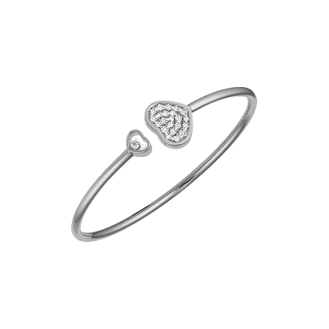 Enlarge {0}Chopard - Diamond Bracelet Happy Hearts @857482-1900    3/4 view