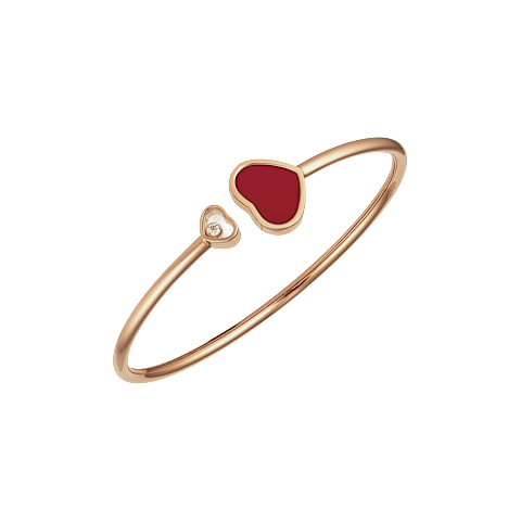 Enlarge {0}Chopard - Diamond Bracelet Happy Hearts @857482-5700    3/4 view