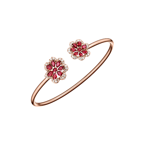 Enlarge {0}Chopard - Diamond Bracelet Precious Lace Mini-Frou-Frou @858347-5007 fastened in a loop with the buckle view