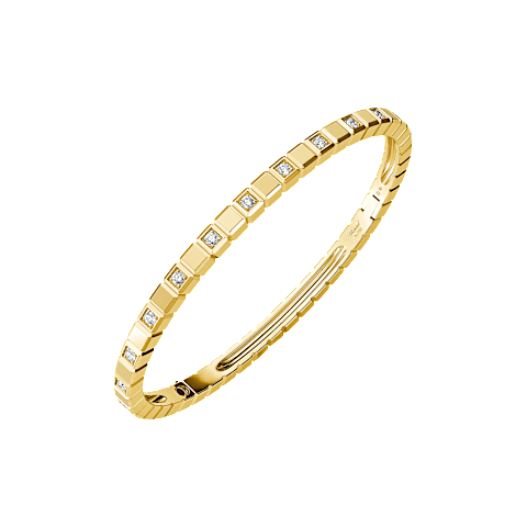 Ingrandisci {0}Chopard - Bracciale Diamanti Ice Cube @858350-0004 Vista fissata in un anello con fibbia