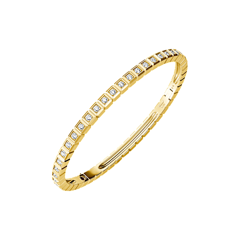 Agrandir {0}Chopard - Bracelet Diamant Ice Cube @858350-0007 Vue boucl&eacute;e avec la boucle