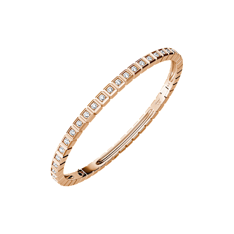 Enlarge {0}Chopard - Diamond Bracelet Ice Cube @858350-5007 fastened in a loop with the buckle view
