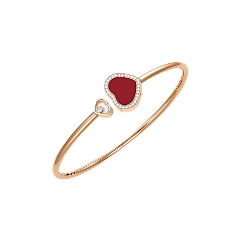 Agrandir {0}Chopard - Bracelet Diamant Happy Hearts @85A074-5800    Vue 3/4