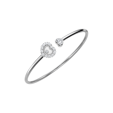 Enlarge {0}Chopard - Diamond Bracelet Happy Diamonds Icons Joaillerie @85A616-1000 fastened in a loop with the buckle view