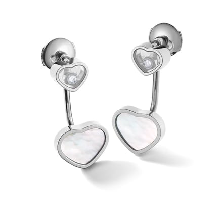 Ear jackets en diamant et nacre