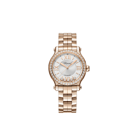 Happy Sport watch in rose gold and diamonds