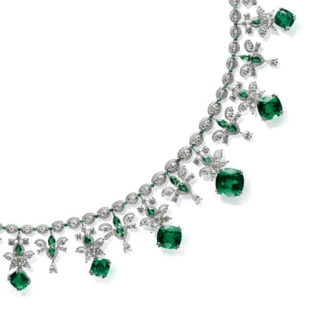 A magnificent emerald and diamond necklace