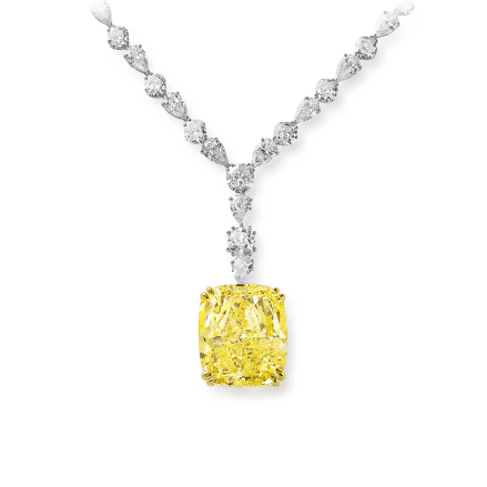 Collier diamant jaune 