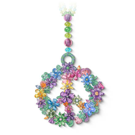 Diamond and sapphire pendant.