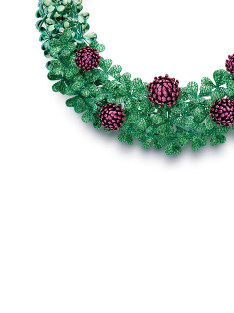 A beautiful tsavorite and diamond necklace