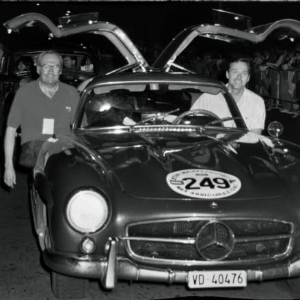 Карл-Фридрих и Карл Шойфеле на старте гонки 1000 Miglia, 1990 год