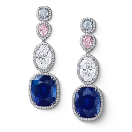 Sapphire and diamond earrings.