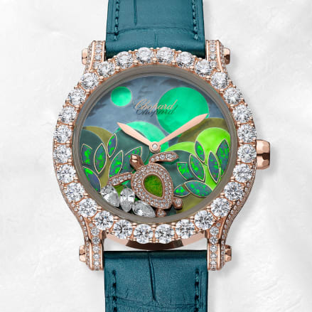 Happy Sport luxury diamond watch for women with turtle