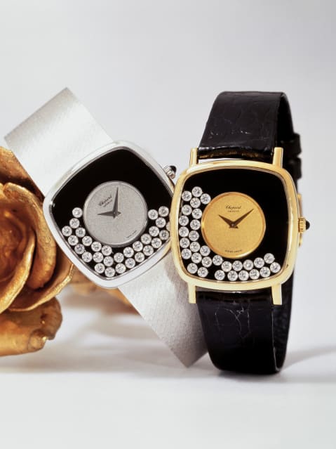 I primi orologi di Chopard con diamanti fluttuanti Happy Diamond 