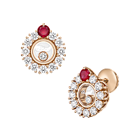 Chopard - 钻石 耳环 Happy Diamonds Icons 83A609-5310 正面及3/4视图