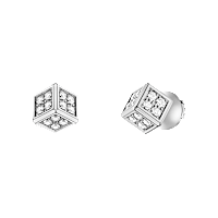 Chopard - Boucles d'oreilles Diamant Ice Cube Be Cube 83A661-1001 Vue de face et 3/4