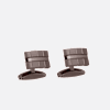 Chopard brushed bronze-toned stainless steel  Ice Cube cufflinks front view